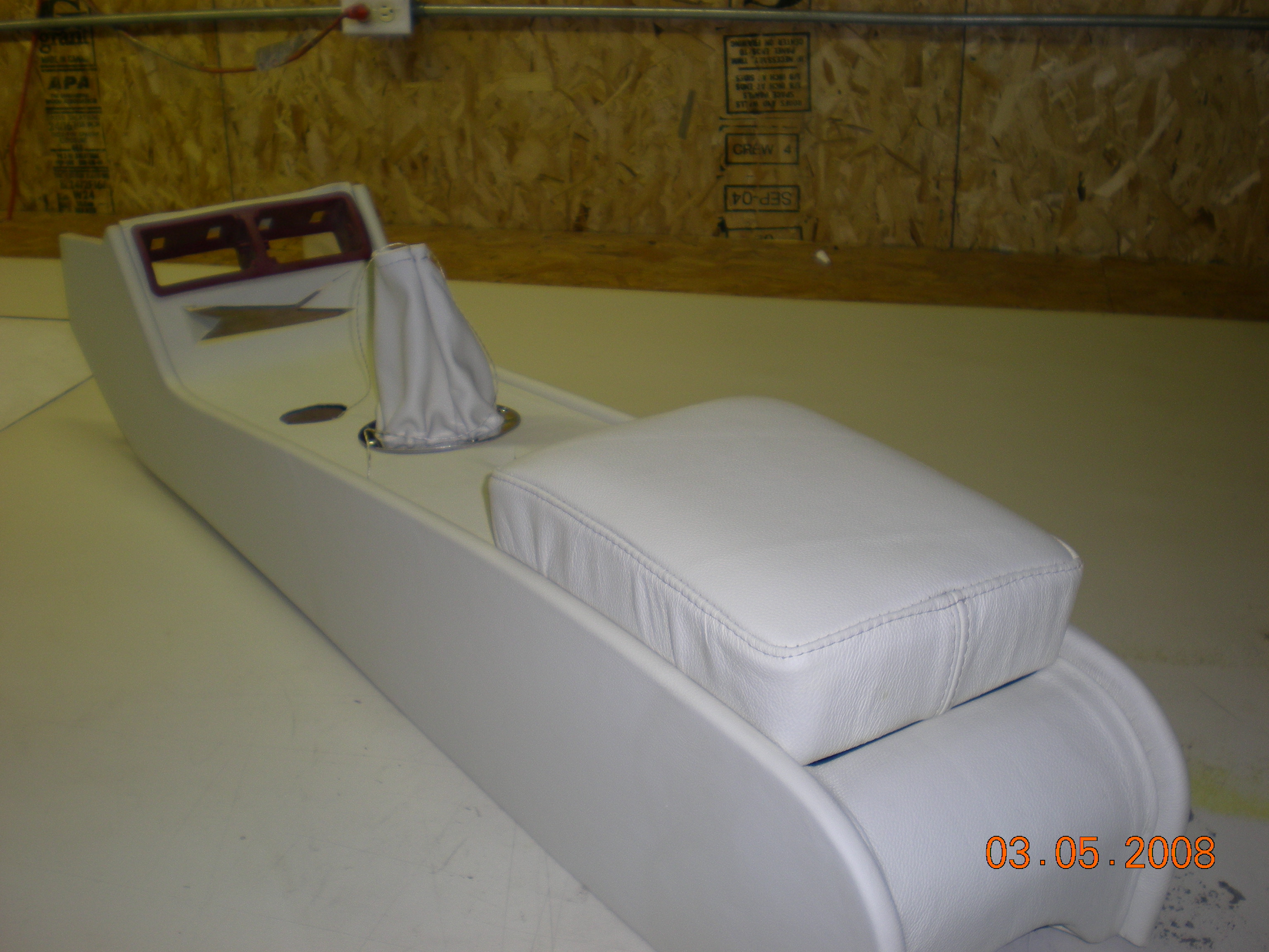 custom console in leather
