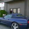 Blue Cambria top on a Corvette Convertible