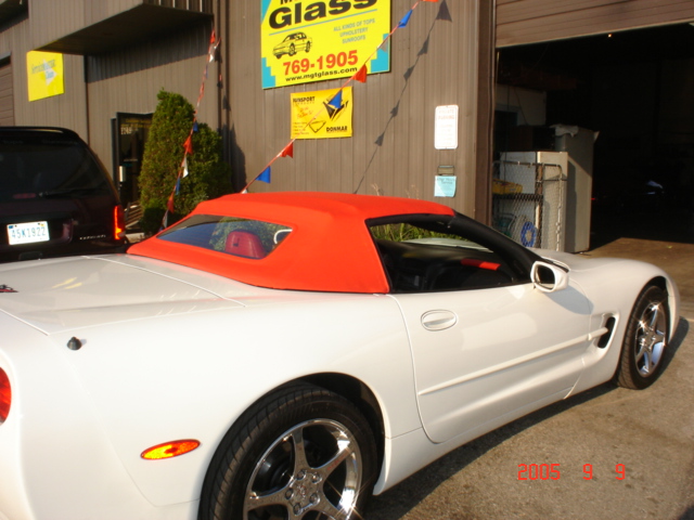 Convertible Tops Replacements And Repairs Merrillville Indiana Hot Rod Red Corvette Convertible Top Replacement