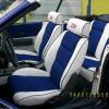 White vinyl with blue aryclic inserts custom interior